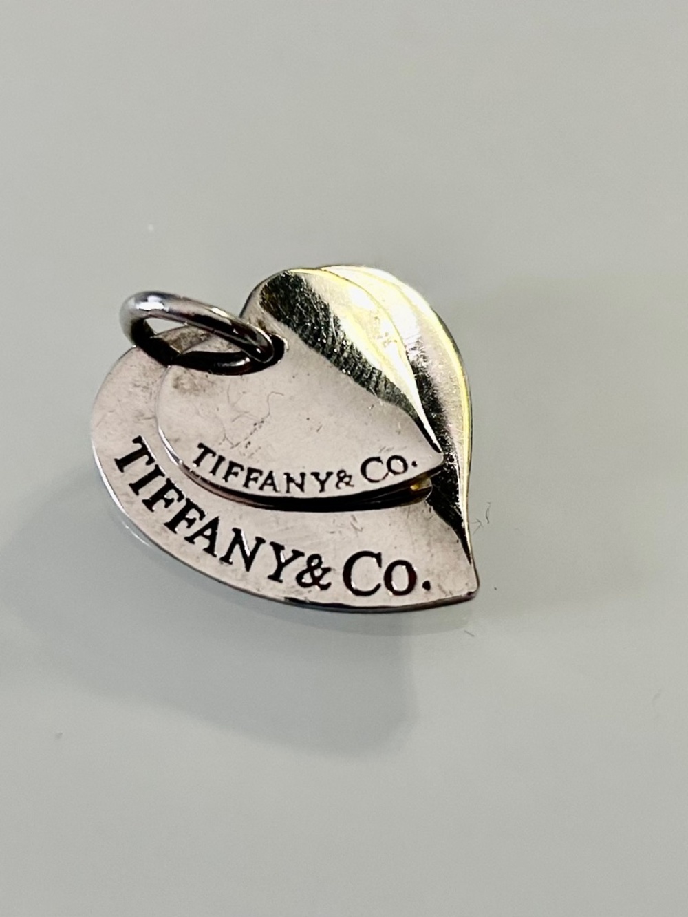 Vintage Sterling Silver 925 Tiffany & Co. Double Heart Pendant 1"